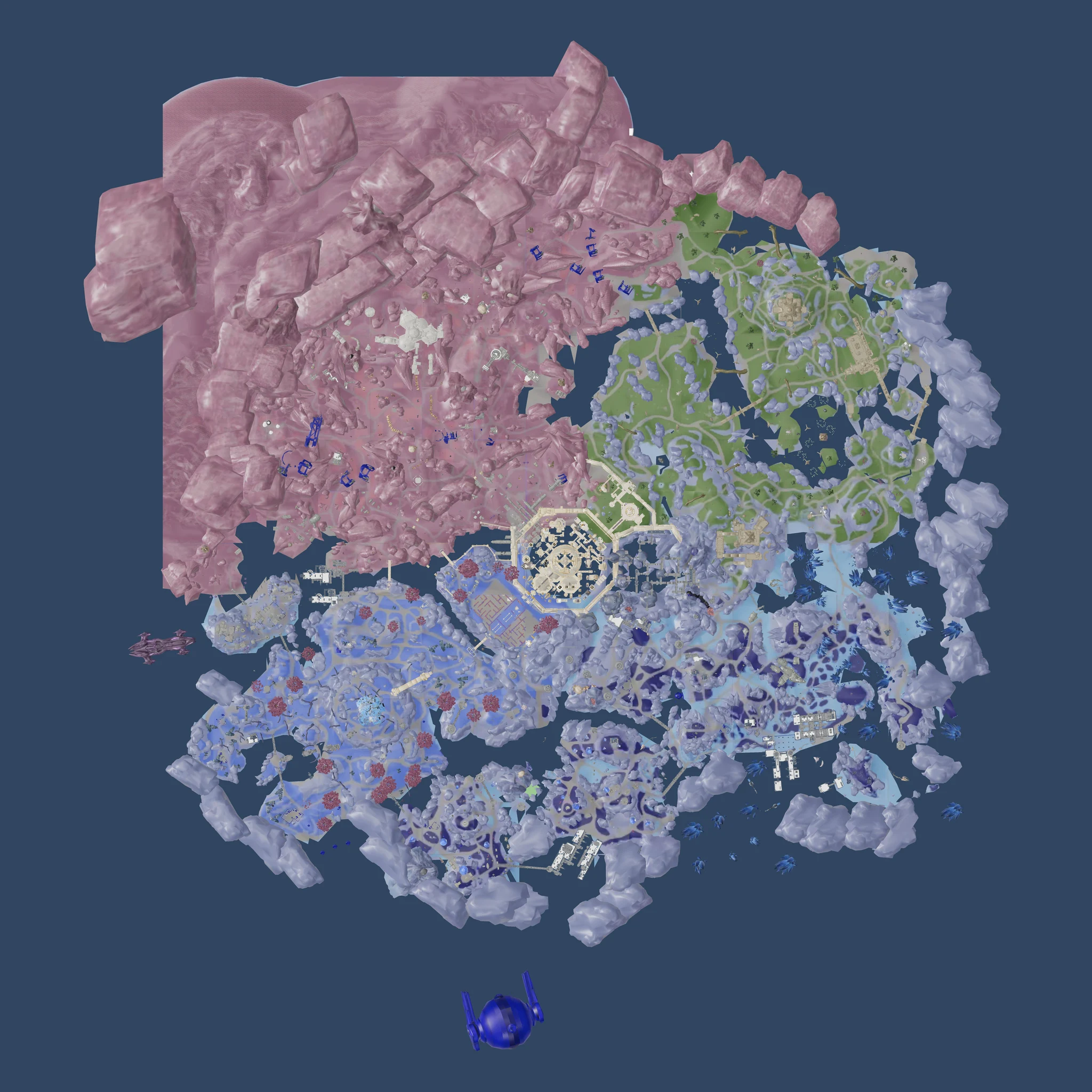 Entire Extraction Royale island viewed from above